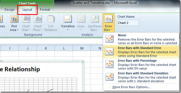 How to create shaded error bands using excel for mac